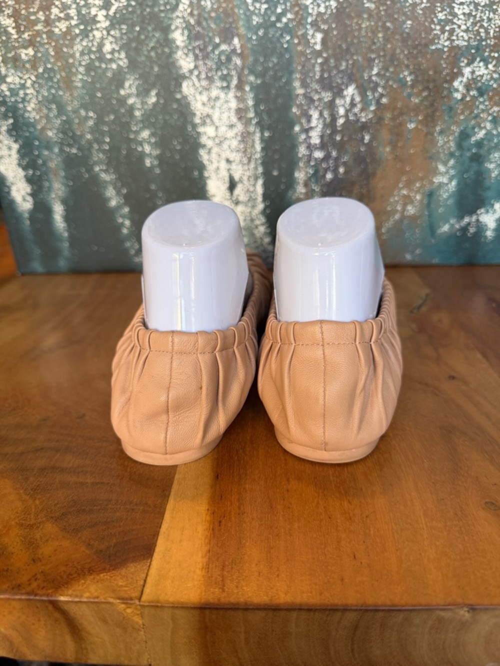 Coach Balletcore Blush Leather Ruched Ballet Flats Gold Detail (GUC) - Picture 6 of 13